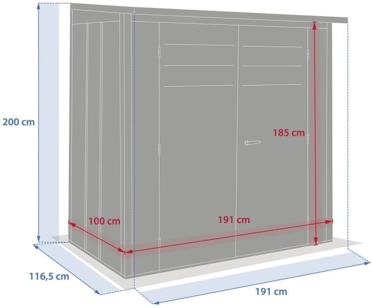 bleujardin - Abri de Jardin Forgia 2,2m² - acier graphite robuste