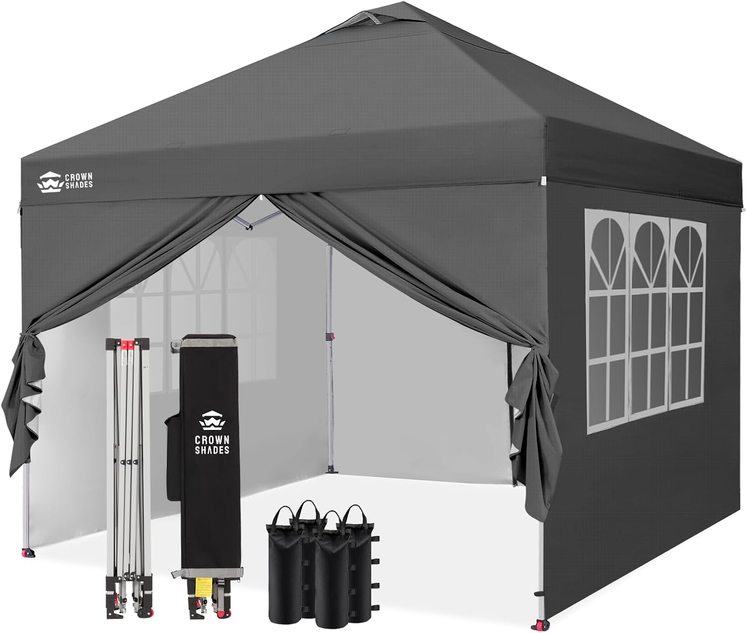 bleujardin Tonnelle Pliante 3x3 Imperméable, Barnum Pliant de Jardin Exterieur, Pop-Up Gazebo avec Sac de Rangement, UPF 50+, avec 4 Parois Latérales Amovible, 4 Sac de Sable, Gris