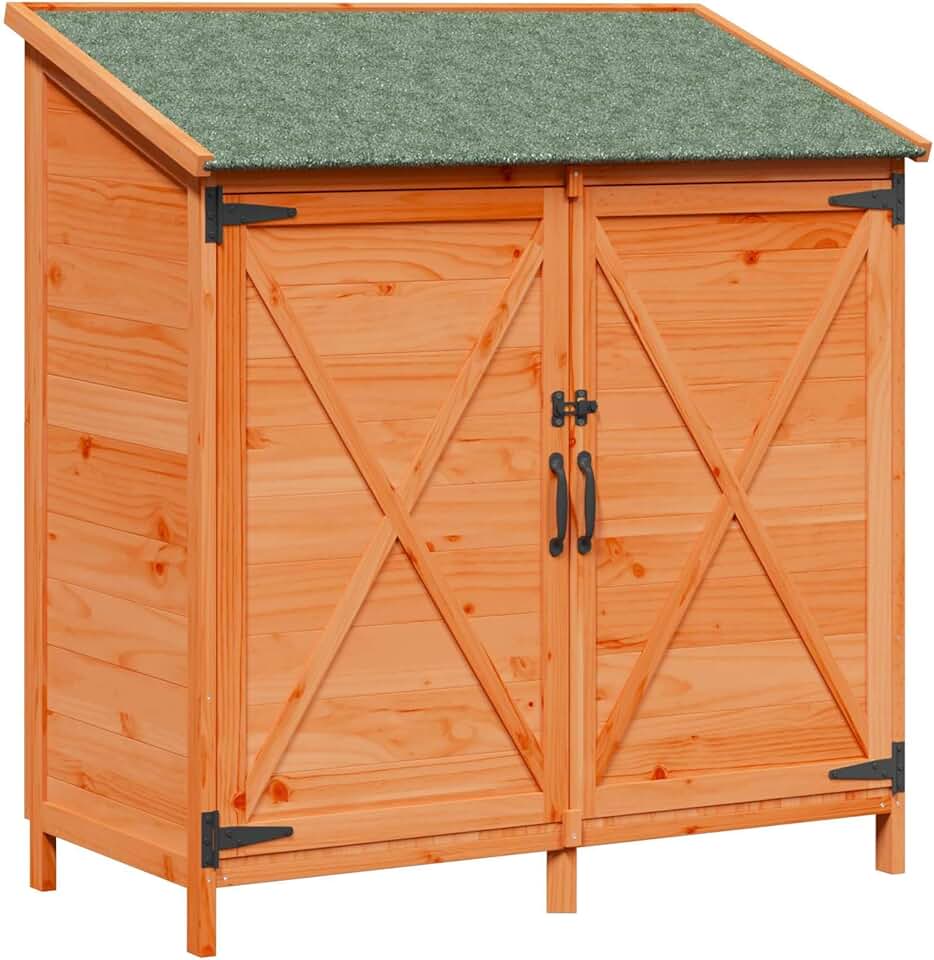 bleujardin - Abri de jardin bois, 106x56x113,5 cm, rangement spacieux, résistant intempéries
