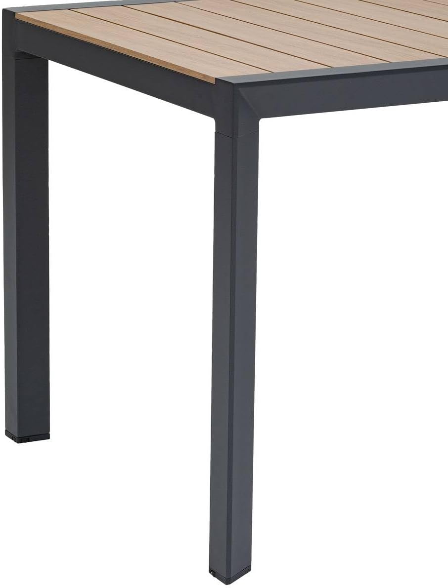 bleujardin - Table évasion 4 places - aluminium effet bois - Honey/Graphite