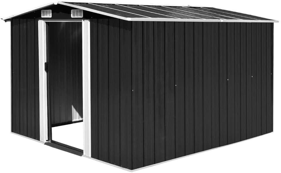 bleujardin - abri de jardin métal anthracite - 257x298x178cm - rangement extérieur
