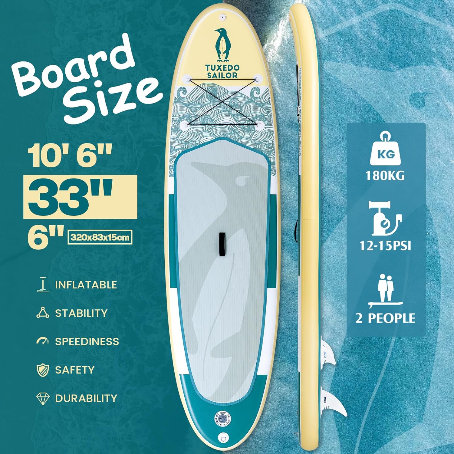 bleujardin - Paddle gonflable adulte - planche SUP avec accessoires complets