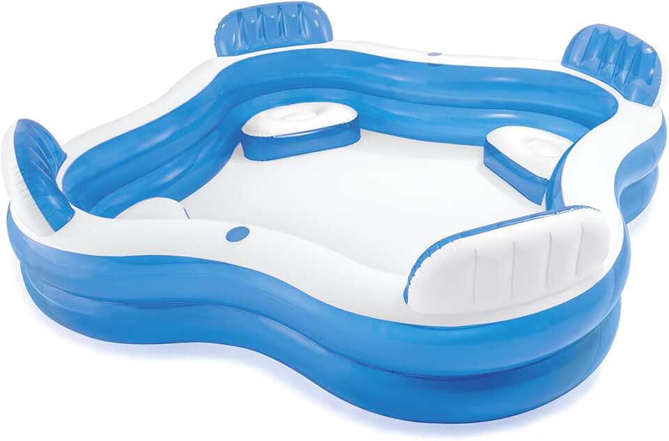 bleujardin - Swim Center Family Lounge - 229x229x66 cm - 4 sièges bleus