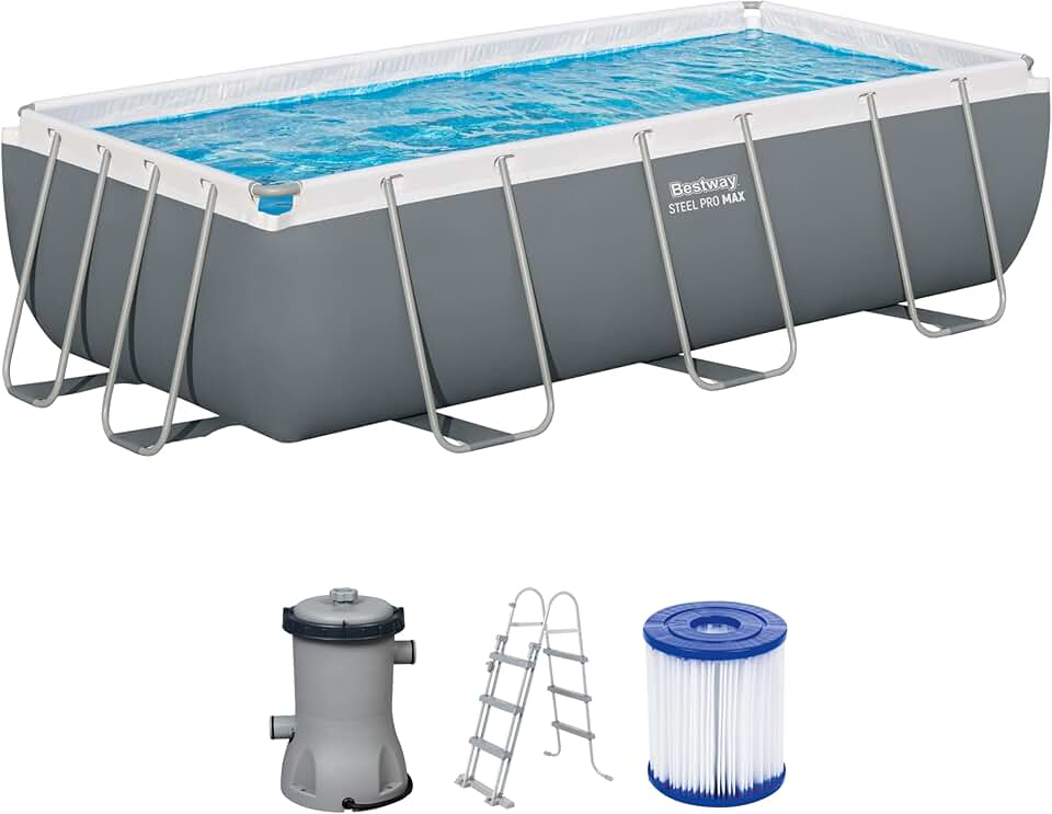 bleujardin - Steel Pro Max - 404x201x100 cm - Kit piscine hors sol - 56466