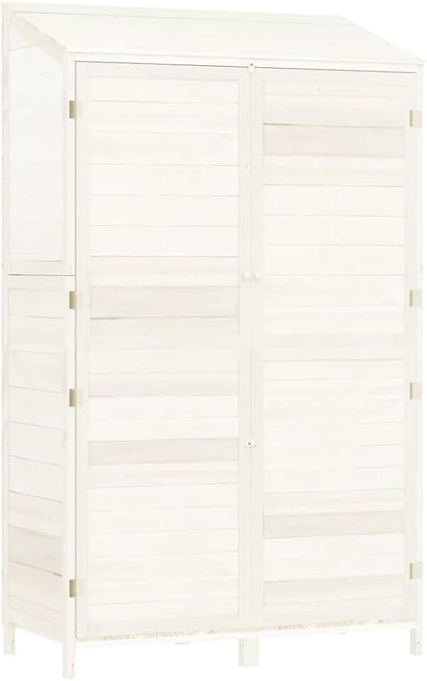bleujardin - Hangar de jardin solide 102x52x174,5 cm bois blanc