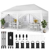 bleujardin Tonnelle Pliante 3x6 Imperméable, Barnum Pliant de Jardin Exterieur, Pop-Up Gazebo a...