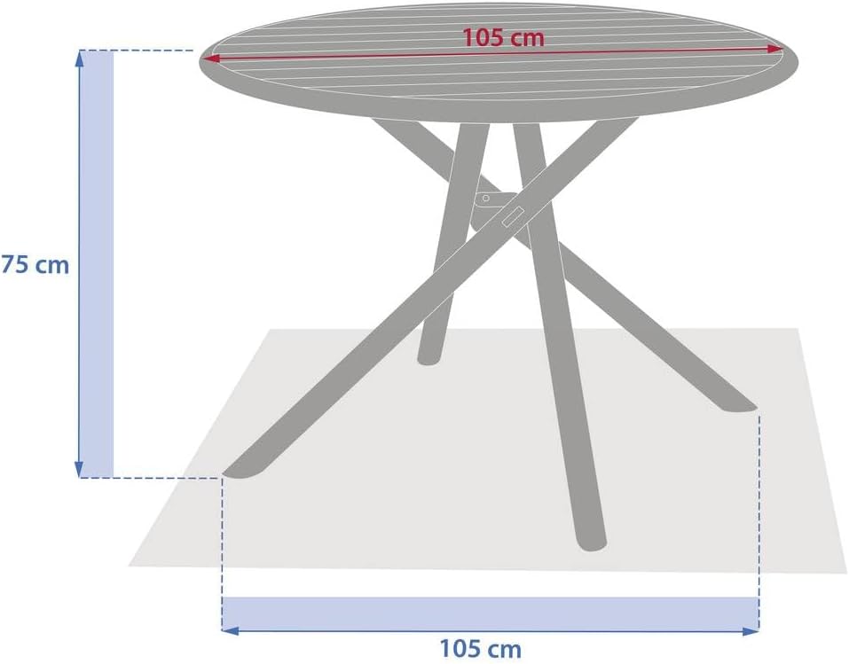 bleujardin - Nebullia Table Jardin 4 places 105cm Vert Laurier