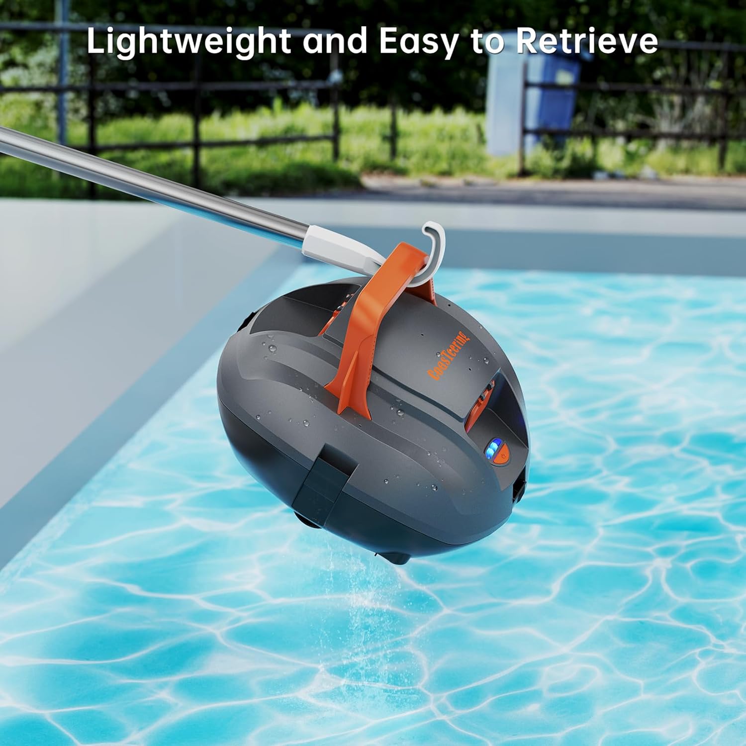 Robot piscine batterie - 120min autonomie, 80m², charge 2.5h, parking auto
