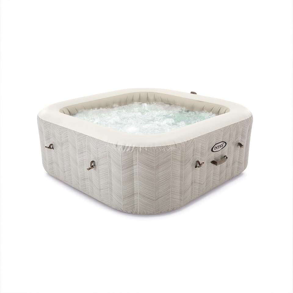 bleujardin 28472NP PureSpa Chevron Deluxe Gonflable 6 Places 170 Buses PVC Multicolore 196 x 196 x 71 cm