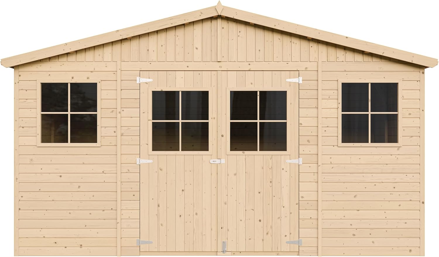 Abri de Jardin en Bois Exterieur avec Plancher IMPRÉGNÉ- Chalet en Pin/épicéa-H246x418x320 cm/12 m²- Construction de Panneaux - Rangement pour vélos, Remise à Outils- bleujardin M331+M331G