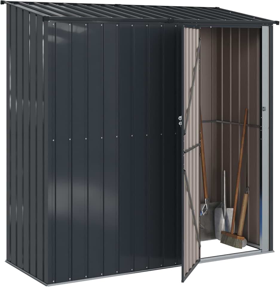 bleujardin - Cabanon anthracite - 203x85,5x200 cm - métal, résistant, moderne