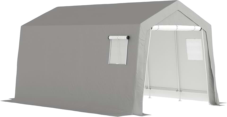bleujardin - Abri de jardin extérieur - 3x4,5x2,5m - porte zippée, étanche et anti-UV