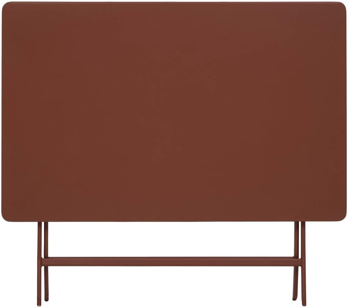 bleujardin - Greensboro - 110x70 cm - table pliante 4 places acier acajou