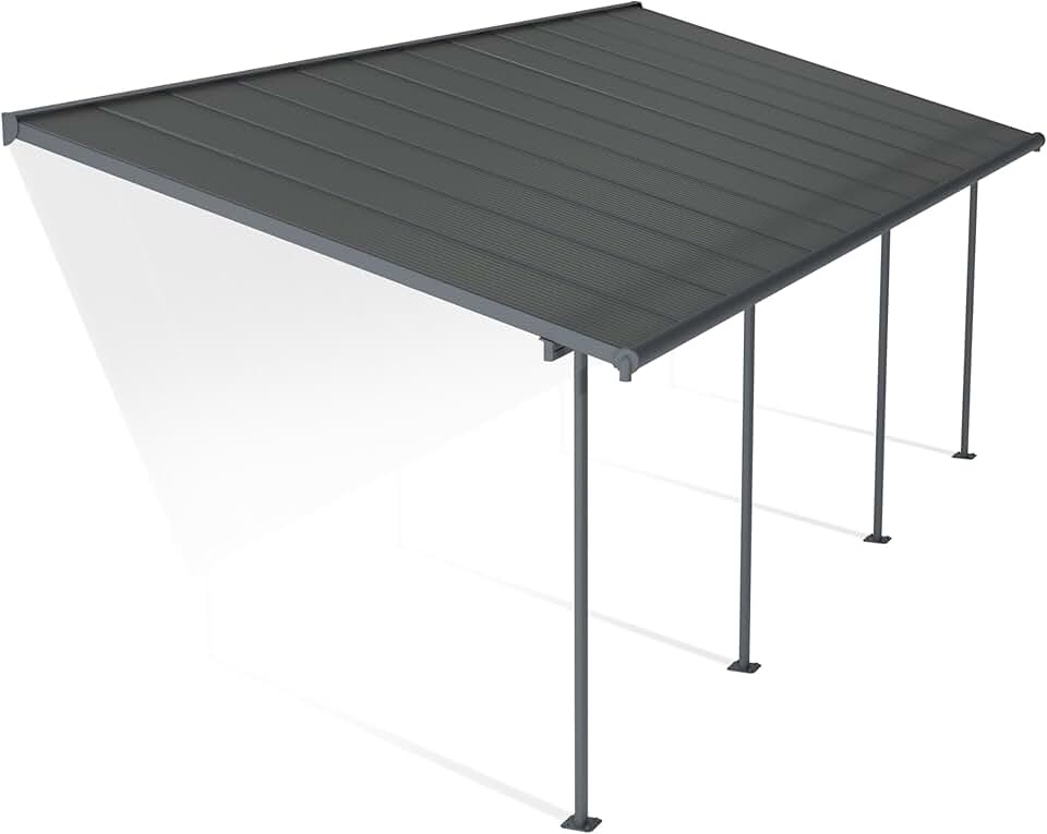 bleujardin - Capri série - 3x7m pergola adossée alu/polycarbonate, 21.8m², garantie 7 ans
