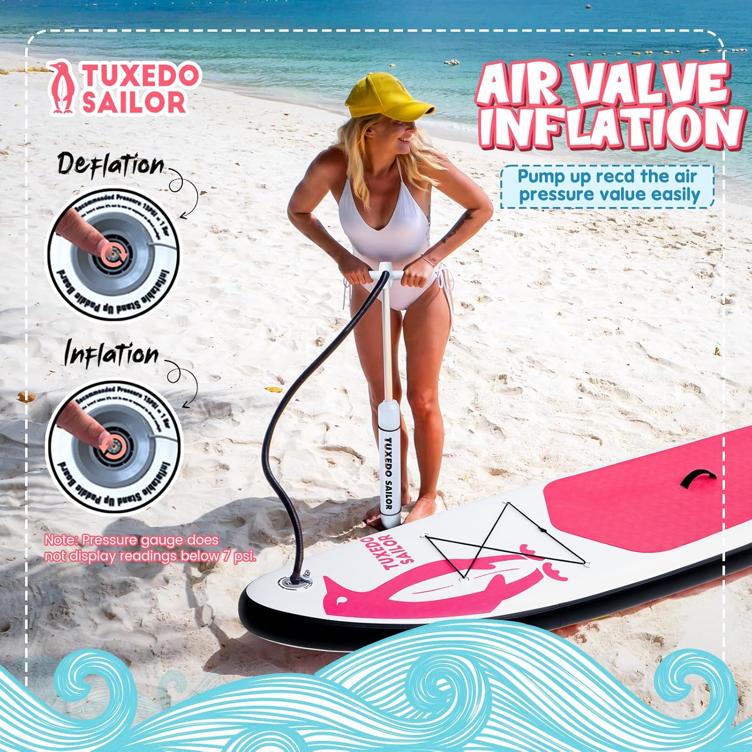 bleujardin - SUP gonflable adulte - Accessoires inclus - robuste