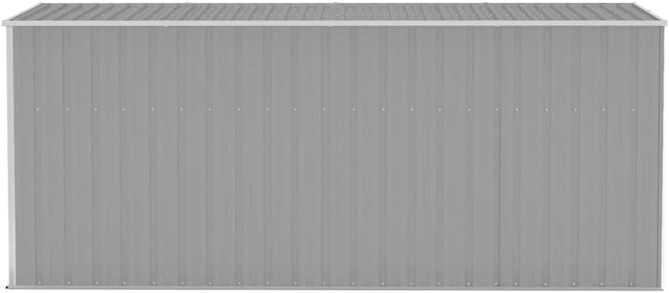 bleujardin Abri de Jardin Mural Gris 118x382x178 cm Acier galvanisé,Structures extérieures, Cabanes & abris de Jardin,316230
