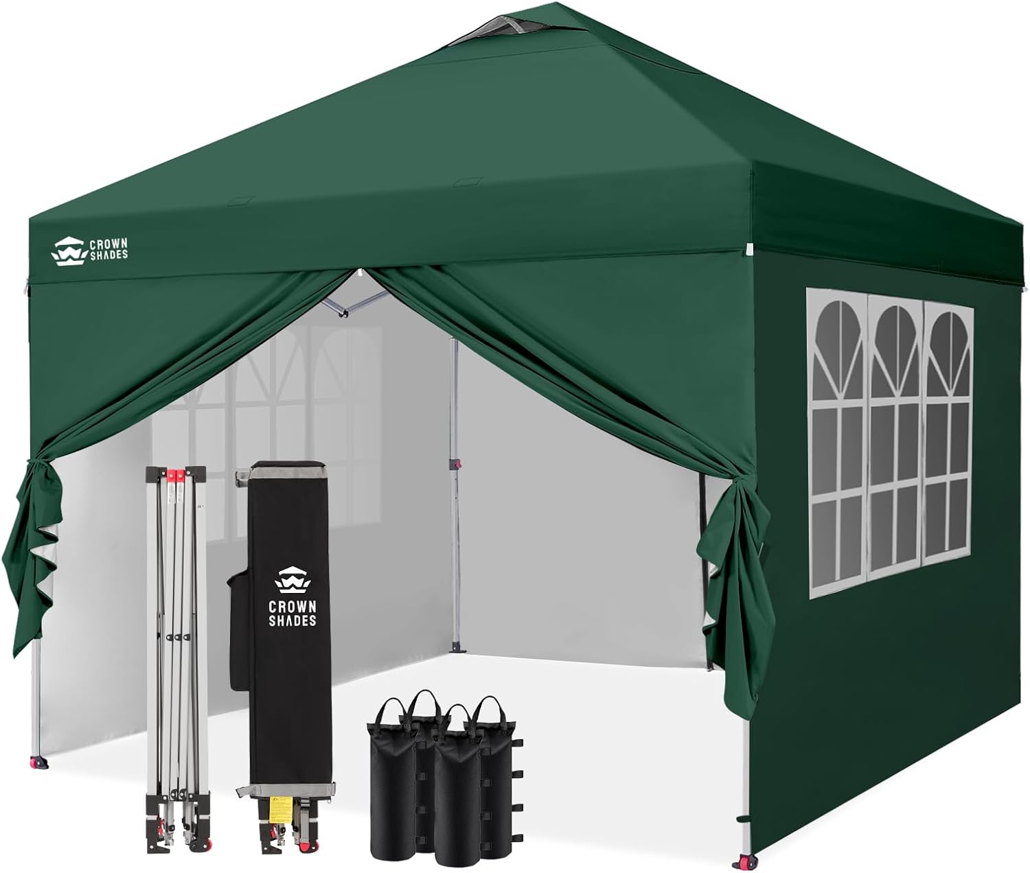 bleujardin Tonnelle Pliante 3x3 Imperméable, Barnum Pliant de Jardin Exterieur, Pop-Up Gazebo avec Sac de Rangement, UPF 50+, avec 4 Parois Latérales Amovible, 4 Sac de Sable, Vert Forêt