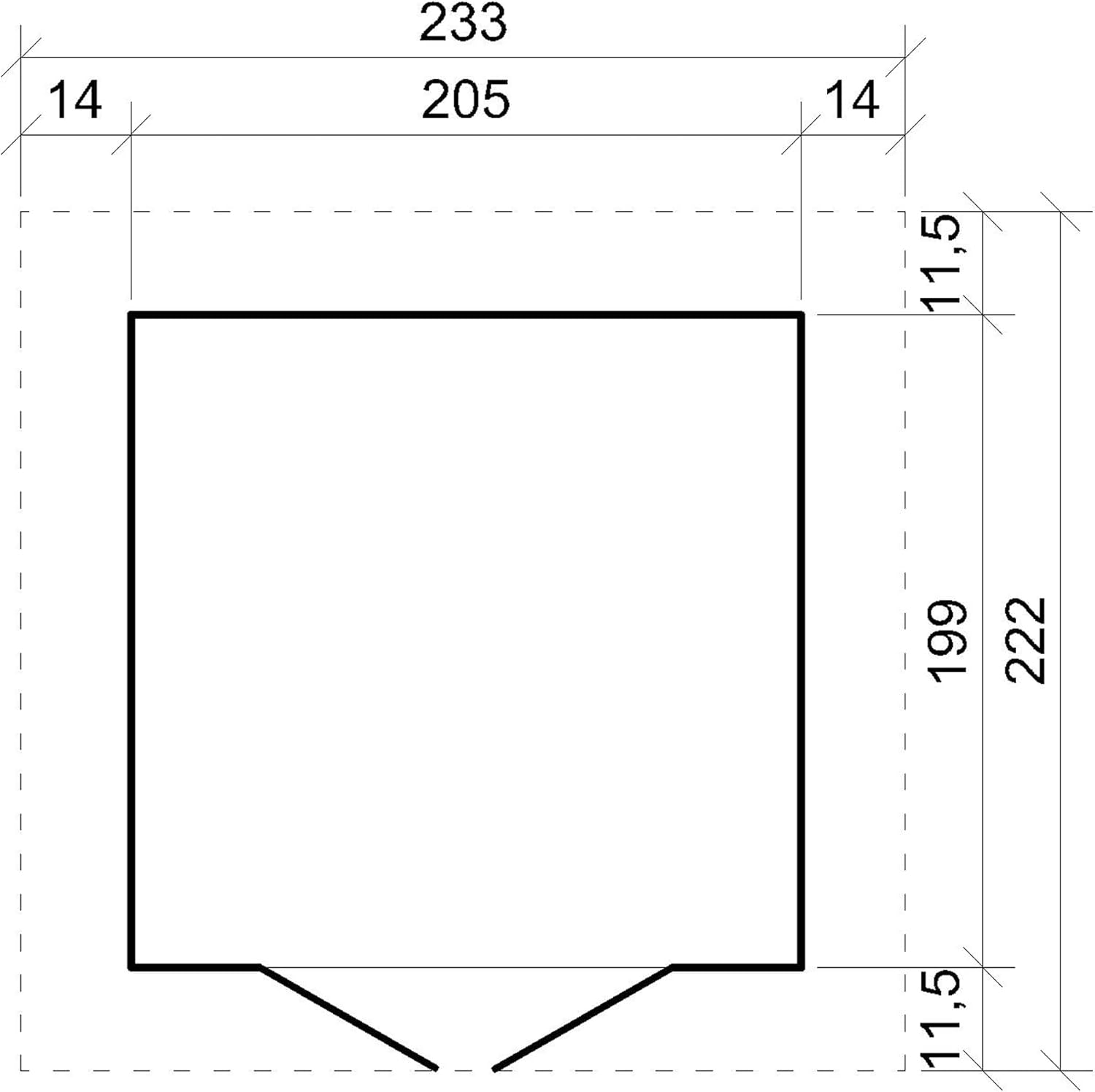 Abri de Jardin en Bois Naturel - Stockage extérieur avec fenêtres H228x222x233 cm/4,2 m² Hangar en Bois Naturel - Atelier Rangement Outils et vélos- bleujardin M351