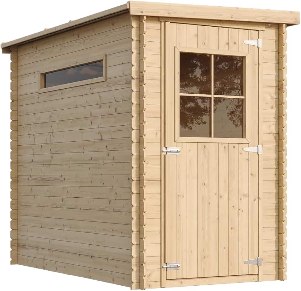 bleujardin - Abri de jardin bois avec sol, 239x144x198 cm, toit étanche, fenêtres, M306+M306G