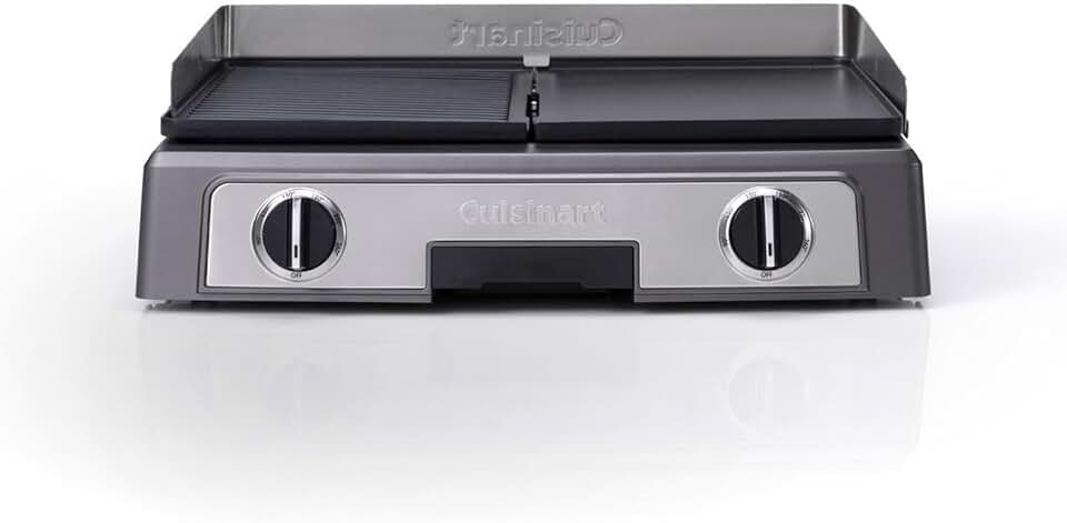 bleujardin - Plancha double face - grande taille - 2 zones, 260°C, plaque amovible