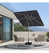 bleujardin Parasol de Jardin Extérieur Inclinable 2 x 2 m Carré, Parasol Droit avec Châssis en A...