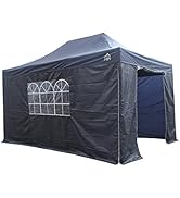 bleujardin - Tonnelle Pop-Up 3X4.5m Entièrement Imperméable Avec 4 Parois Latérales - Bl...