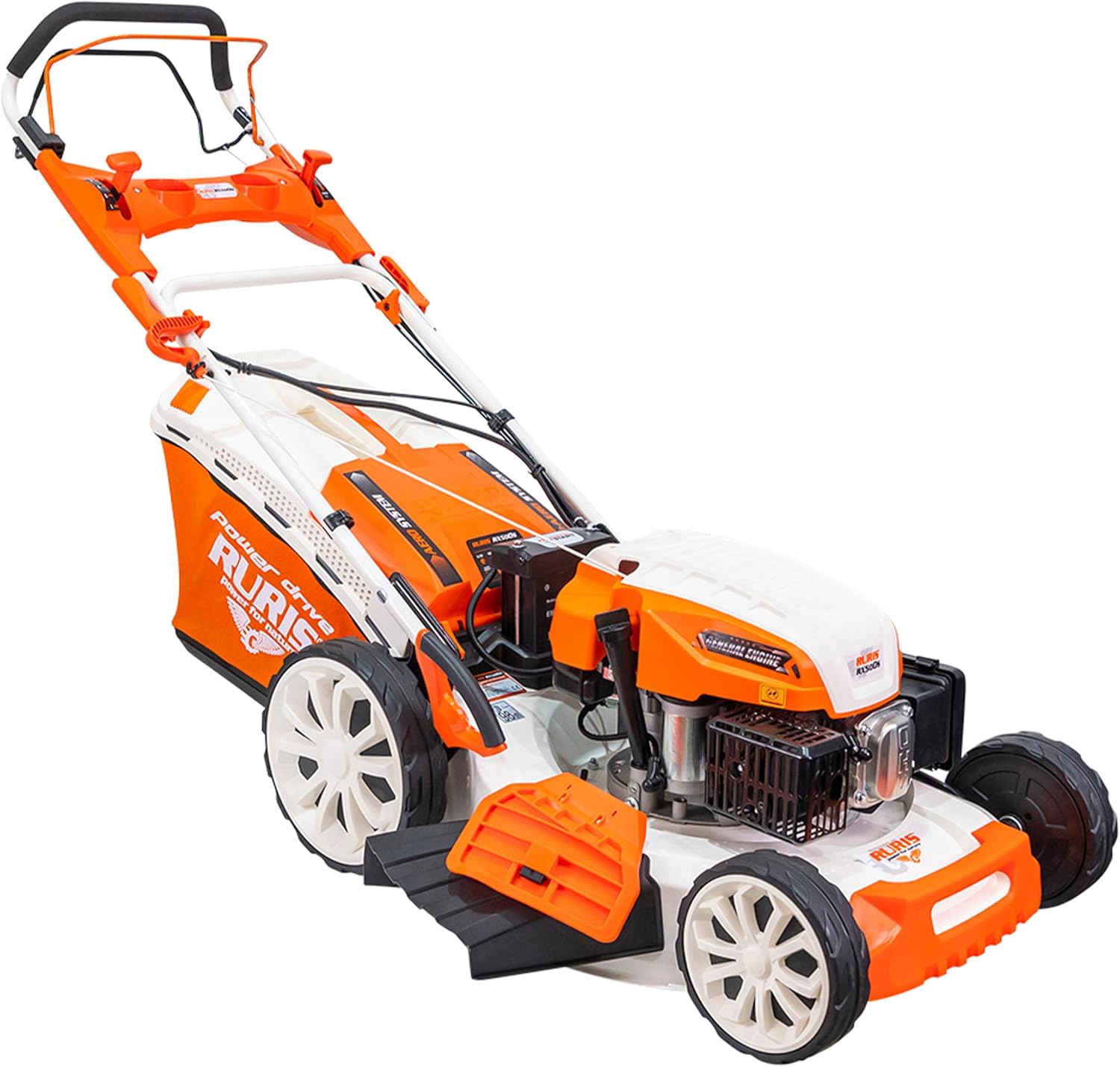 bleujardin Tondeuse à Gazon Thermique 5 en 1 Mulching 5,7 CV 196cc RX500S, Orange