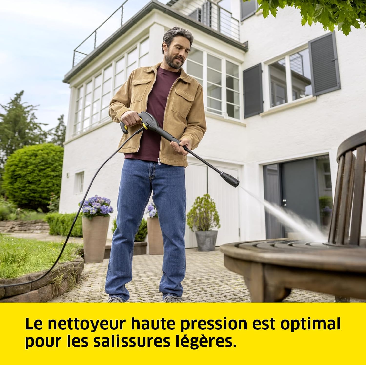bleujardin Nettoyeur Haute Pression K 3 Horizontal Plus Home, Pression : Max. 120 Bar, Débit : 380 l/h, Surface : 25 m²/h, Filtre à Eau, Poids : 3,6 kg, Flexible et Pistolet, Lance, Rotabuse, Home Kit