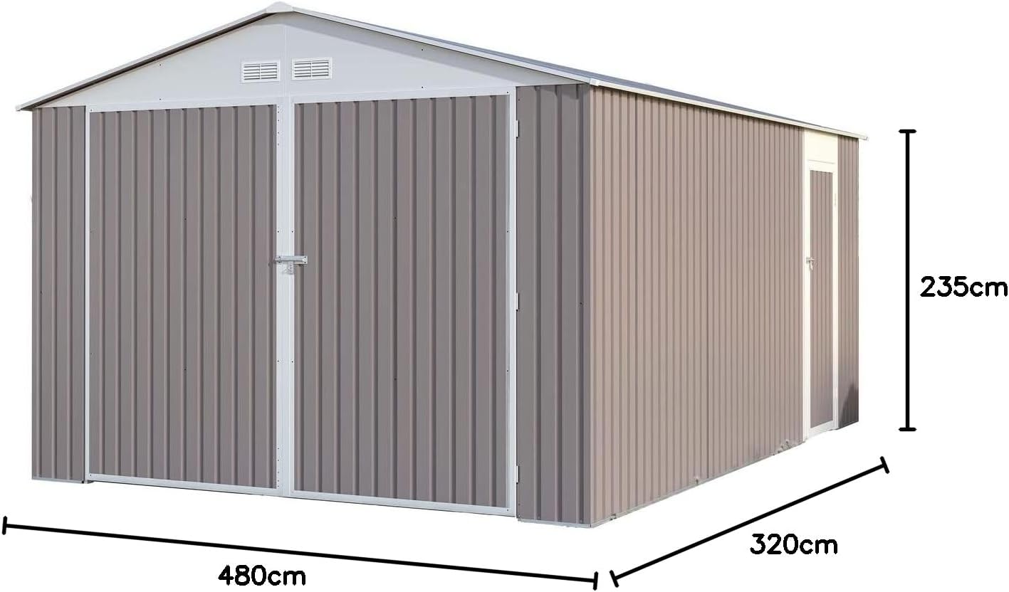 Garage métal Nevada - 15,36m² - porte battante - robuste et spacieux