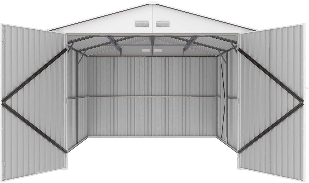 Garage métal Nevada - 15,36m² - porte battante - robuste et spacieux