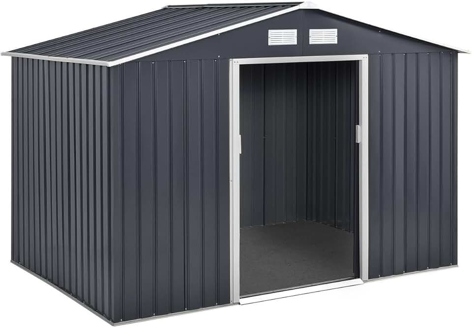 bleujardin - Vegas - 5.29m² - abri de jardin métal gris - 1299_93415