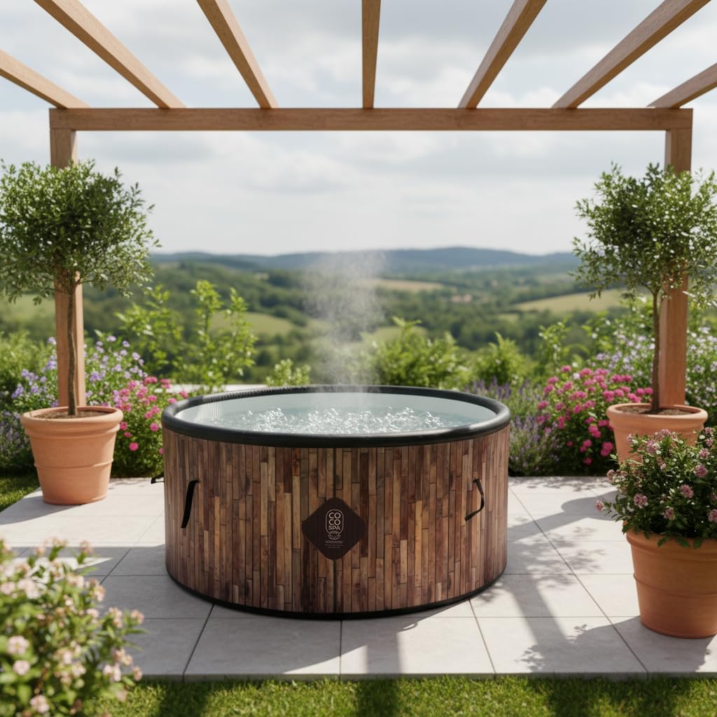 bleujardin Bali Spa Gonflable - 150 cm de diamètre - 800 litres - Moteur 2240 W - 2 à 4 Personnes - Massage 140 Jets