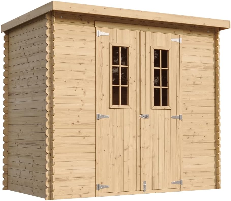 Abri de Jardin en Bois avec Sol TRAITÉ - Stockage extérieur l239xL142xH200cm/2.63 m2 - Petit abri à Outils, Local à vélos - bleujardin M310C+M310G