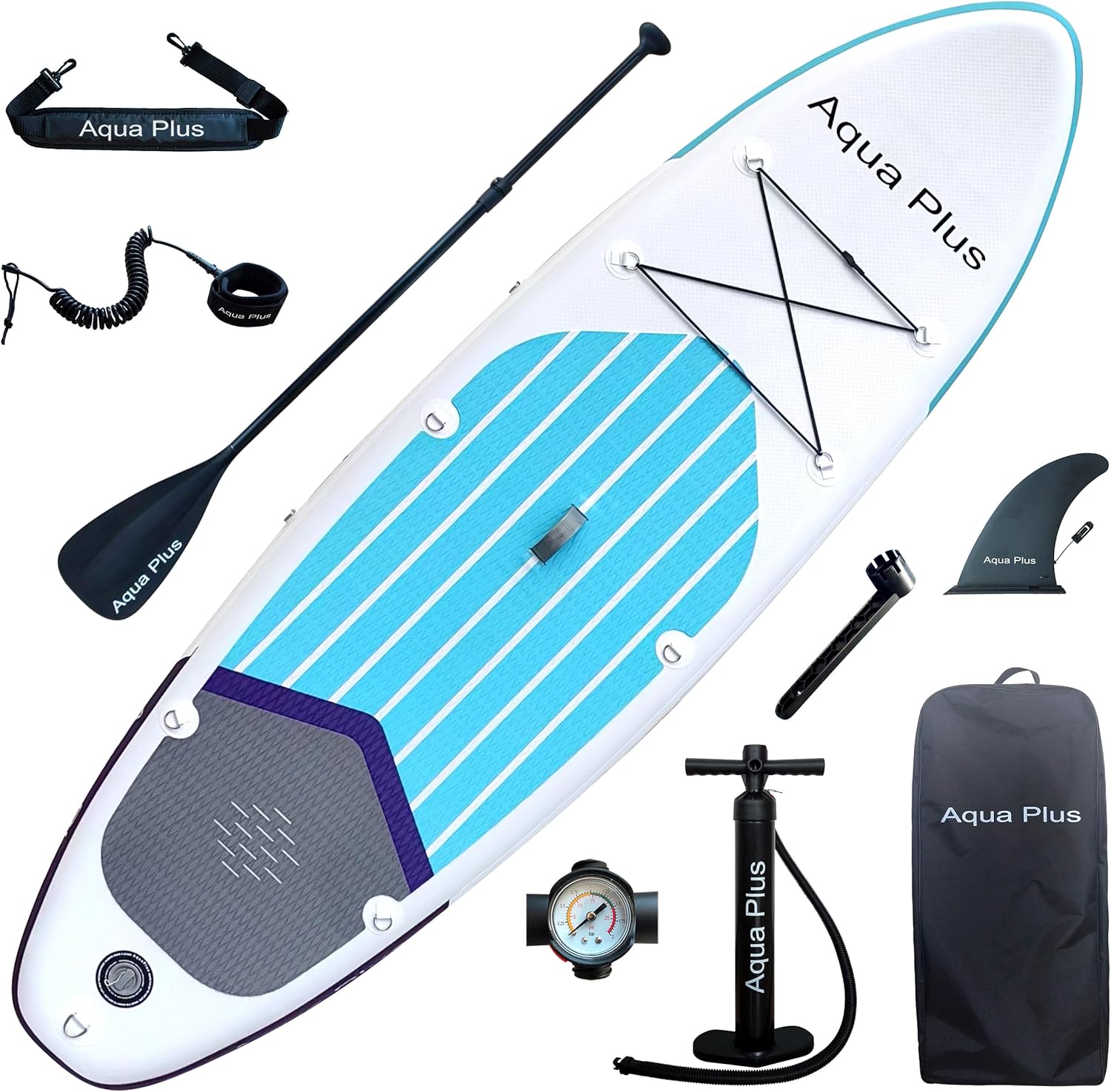 bleujardin - SUP gonflable 15cm - planche à pagaie, pompe, sac à dos