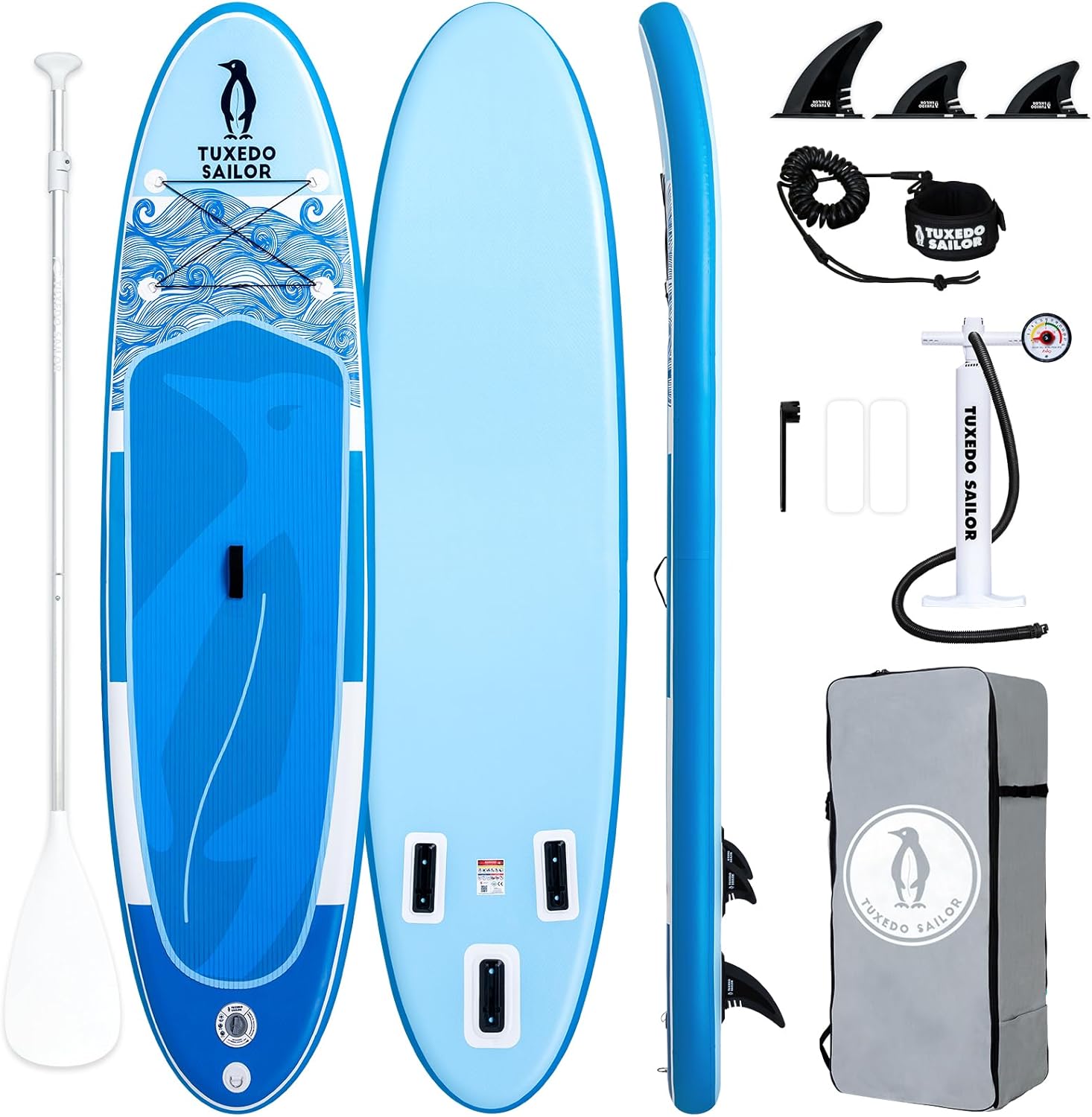 bleujardin - Paddle Gonflable Adulte - 320cm - SUP avec accessoires complets