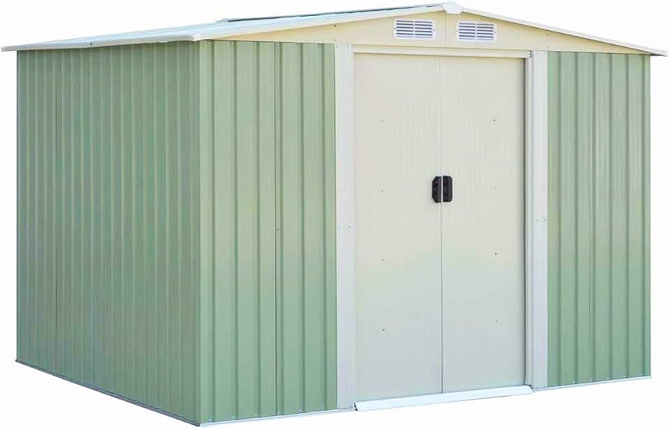 bleujardin - Abri de Jardin Série Stockage - 205x257x175,5 cm - porte coulissante, toit galvanisé, aération