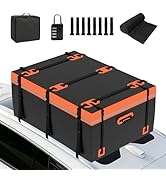 bleujardin Coffre de Toit Voiture Souple 600 L, Sac de Toit Pliable et Étanche 500D PVC, Tapis Ant...