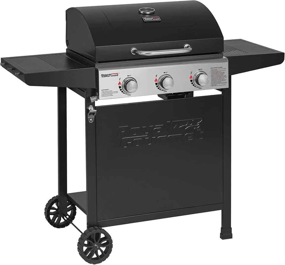 bleujardin – BBQ Gaz 3 brûleurs – 9kW – chariot, capot, grilles, jardin