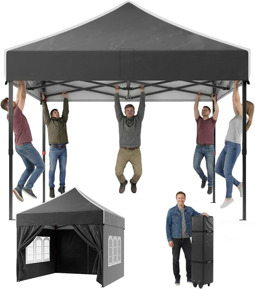 bleujardin - Tonnelle pliante série jardin 3x3m, cadre robuste, toit haut