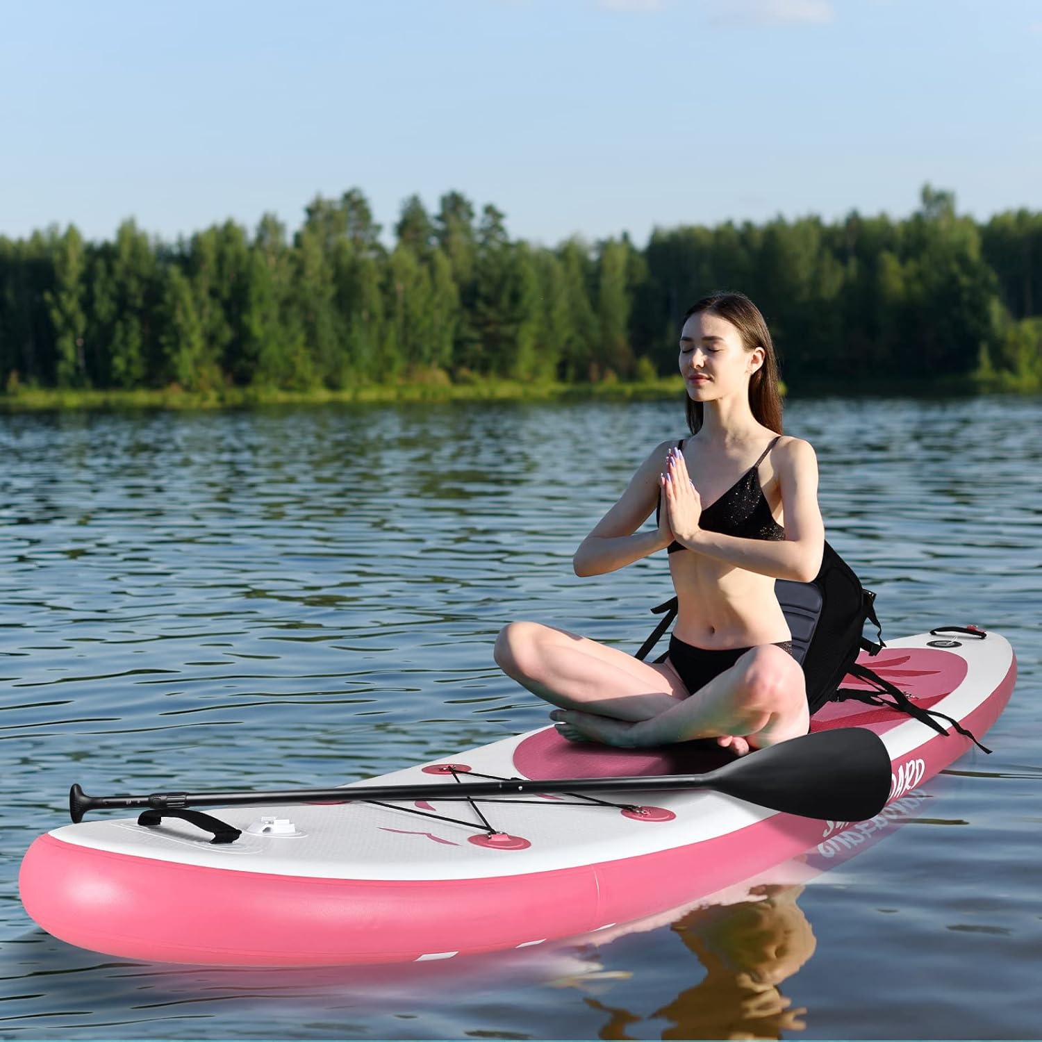 bleujardin - Paddle gonflable adulte - 320/335cm - 2 places, siège kayak, pagaie alu, support caméra, pompe, 150kg