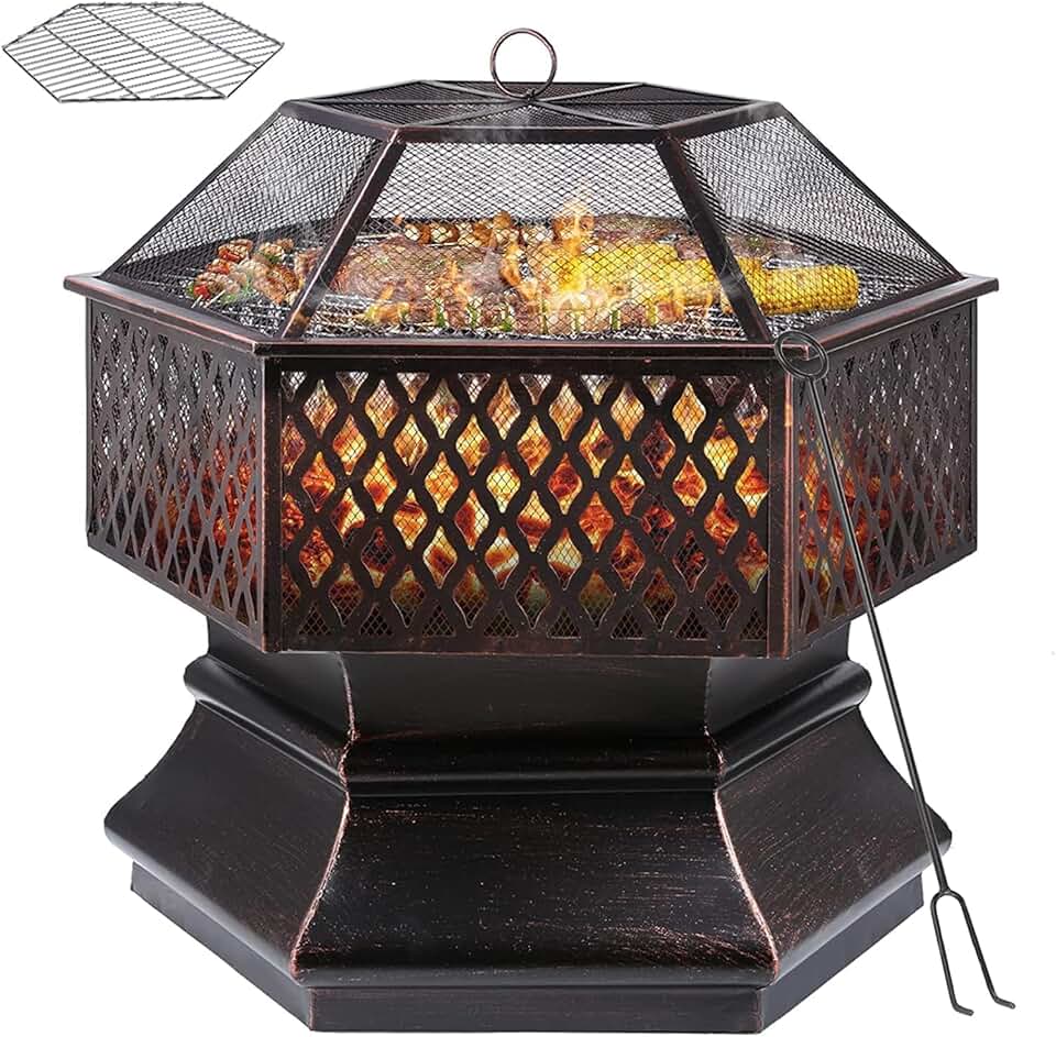 bleujardin - bleujardin de Jardin - 71x71x63 cm - grill, filet, chauffage bleujardin